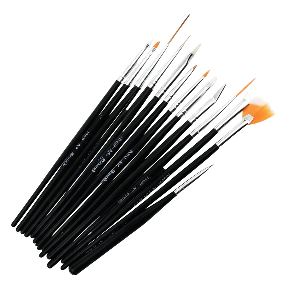 15Pcs Nail Art Liner Brush Set Professional Gel
