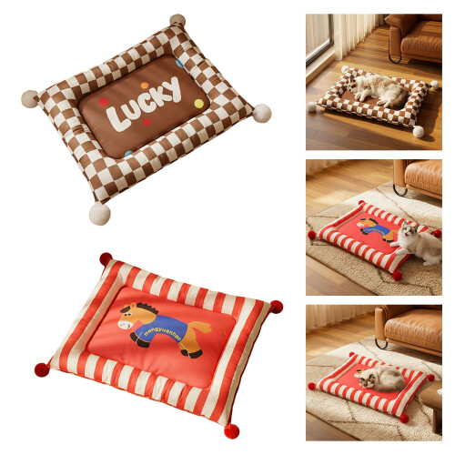 Soft Pet Cushions With Happy Pattern & Engaging-Coffee color L 2