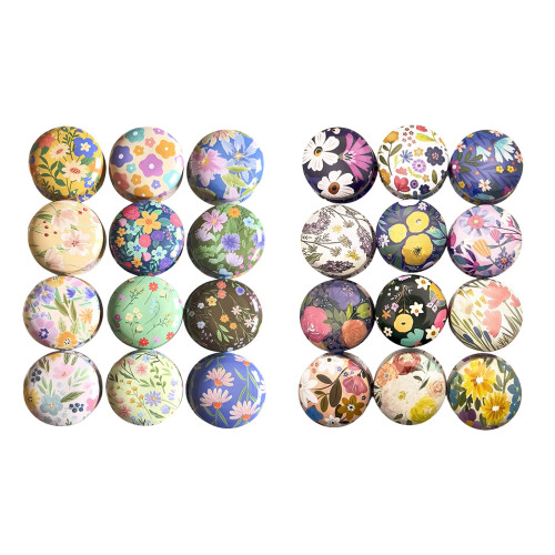 12 Pieces Metal Storage Container With Floral Pattern For-7 1