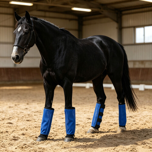 4Pcs Easy To Use Horse Leg Wrap Fly Boot With Four-Orange 2