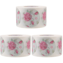 3Rollen Bloem Stickers Zelfklevend Envelop Labels Voor Cadeaus En Dank