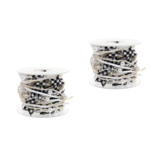 2Rolls White Decorative Ribbon for Christmas Gift Wrapping & Crafting