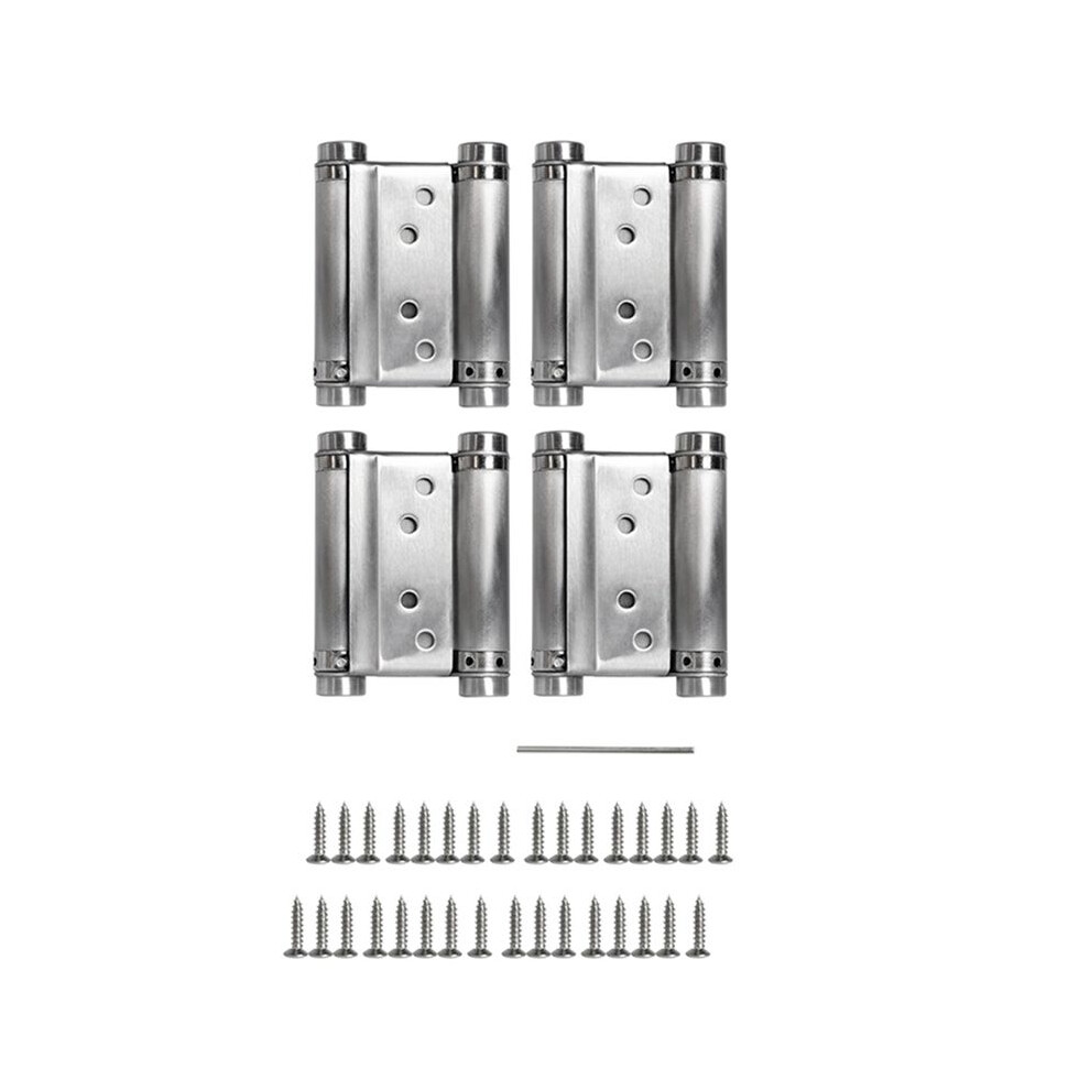 3Inch Double Action Spring Hinges, Self Closing Door Hinges For Saloon Cafe Pub Swinging Doors, Including Pins 4-Pack B 4713620807619