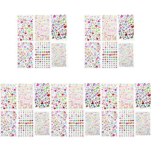 30Sheets Assorted Acrylic Gems Stickers for Mobile Phone and Gift DIY