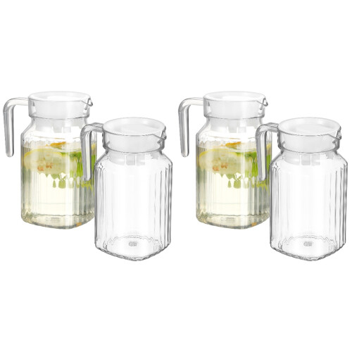 4St Plastic Pitcher Met Transparant Voor En Dranken