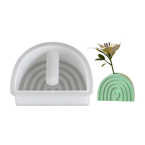 Herz Blume Regenbogen Bogen Vase Silikon Form Blume-Bogenmuster