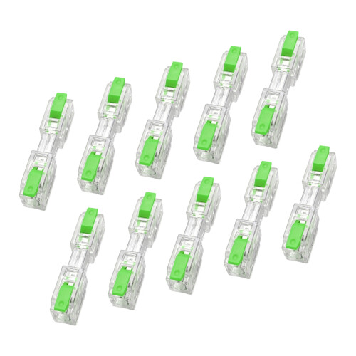 Multiple Color Plastic Terminals Blocks 10Pcs for Secure-Green