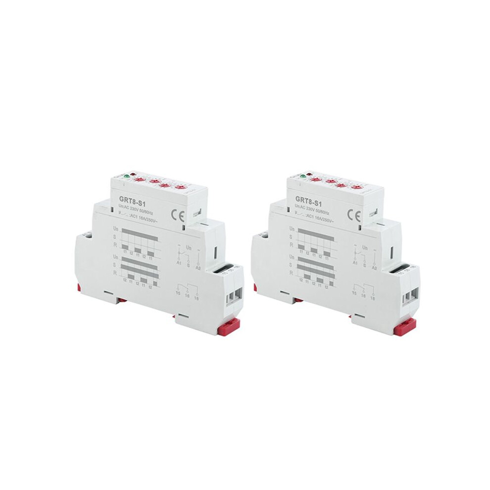 2X Geya Grt8-S Asymmetric Cycle Timer Relay Spdt 16A Electronic Repeat Relay, Grt8-S1 Ac230v Light 6031891348470