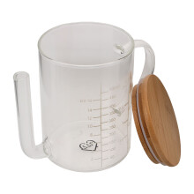 2Cup Transparent Glass Fat Separator Measuring Cup for Kitchen Cooking