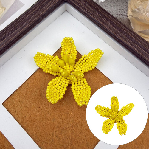 Perles faites à la main, 3 pièces, appliques de fleurs,-Gris 2