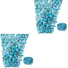 2Rolls Blaue Kristallband- , Hitzebeständig, Ideal Für DIY Kleidung