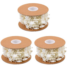3Rolls Stern Perlenkette Beige DIY Ketten Schmuckmaterial