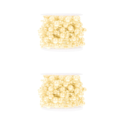 2Rolls Creative Beige Bead Chain Pendant DIY Decorative Decor