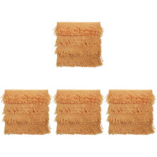 4Rolls Goldene Tasselborte Zum , Dekorativer DIY Stoffabschluss