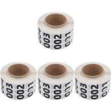 4Rolls Kleine Zahlenaufkleber Weiß Für Büro Und Haushaltsgegenstände