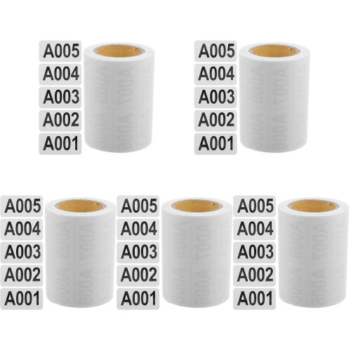 5Rolls White Numbered Decals for Warehouse & Classroom Tracking