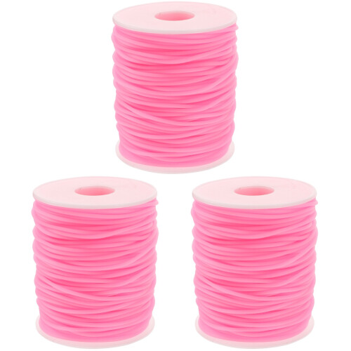 3Rolls Pink Jewelry Making Cord Elastic Thread for DIY Bracelets