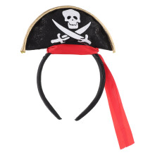 Halloween Piraten Haarband Aus Satin Für Kostümspaß