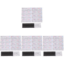 4Sheets Multi Color Piano Key Stickers Paper for Keyboard Decoration