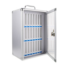 24- Aluminium Wit Telefoonlocker Met Slot En Muurbevestiging