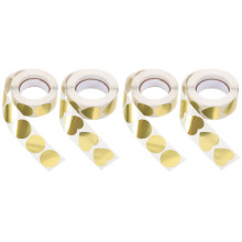 4Rollen Goldene Herzförmige Und Runde Siegelaufkleber Für Verpackung