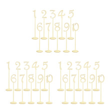 3Pcs Beige Wooden Table Number Holders for Stylish Events