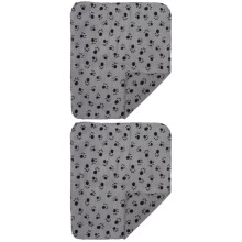 2Pcs Grey Plush Pet Winter Blanket Soft and Flexible for Dogs Cats