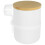 White Ceramic Tea Canister Safe Material With Spoon For Home 1
