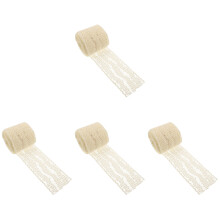 4Rolls Beigefarbene Spitzenborte Für DIY Kleidungsdeko