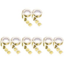 8Rolls Smooth Adhesive Heart Shaped Sealing Stickers in Golden Color