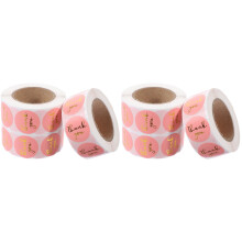 6Rolls Verpackungsaufkleber Selbstklebend Rosa Lehrer
