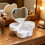 Double Layer Rotating Heart Shaped Jewelry Box With Mirror-Pink 5