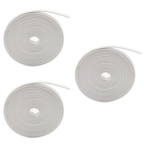 3Rolls White Wear-Resistant PU Bag Strap Roll for DIY and Decoration