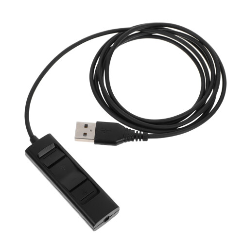 1Câble USB Adaptateur Casque Single Pin Plastique Usage Maison Noir