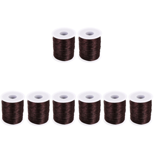 8Rolls Coffee Knitting Thread for Crochet Crafts Coasters Car Cushions