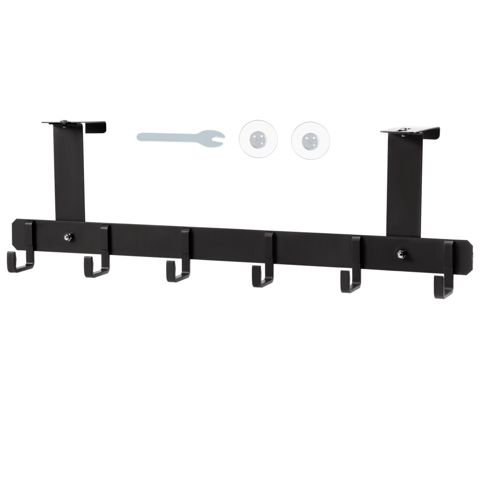 Black Towel Hook, Bathroom Wall Hook Rack With 6 Hooks Bedroom Coat Hook Kitchen Robe Hanger Wall Mount 6033381124687