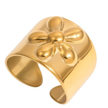 Flower Shape Finger Rings Delicate Geometric Open Rings Eye-F.