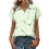 Women's Button-Down Shirts, Short Sleeve, V-Neck,-Mint XXL 1