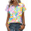 Women's Button-Down Shirts, Short Sleeve, V-Neck,-Orange M 1