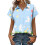 Women's Button-Down Shirts, Short Sleeve, V-Neck,-Multi L 1