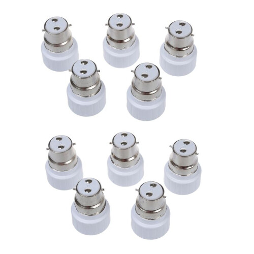 B22 to GU10 Lamp Light Bulb Base Socket Converter Adaptor 10 Pack