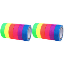 12Rolls Neon Fluorescent Tape for Blacklight Glow in Dark Party Decor