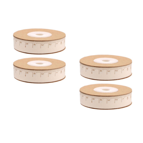 4Rouleaux Ruban Coton Avec Graduations Pour Décoration Couture