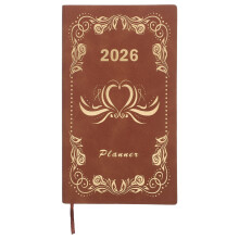 Organiseur Mensuel 2026 Rigide PU Marron Productivité