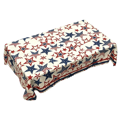 Patriotics Star Spangled Tablecloth Soft For Indoor-150x150cm
