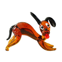 Funny Dog Shape Glass Craft Piece Miniature Ornament For-5