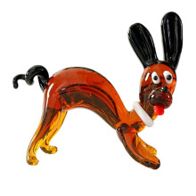 Cute Glass Dog Miniature Figurine Handcrafted Decoration For-4