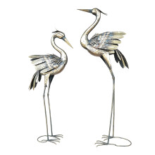 2 Stuks Kranen Tuinbeeld Outdoor Metalen Reiger Yard Arts-Goud
