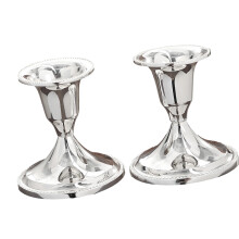 2 stuks elegante tafelblad-Zilveren glanzende kaarsenhouder
