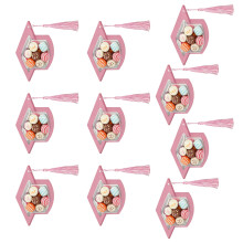 10 stuks afstudeerhoed geschenkverpakking 17x10cm voor-Roze